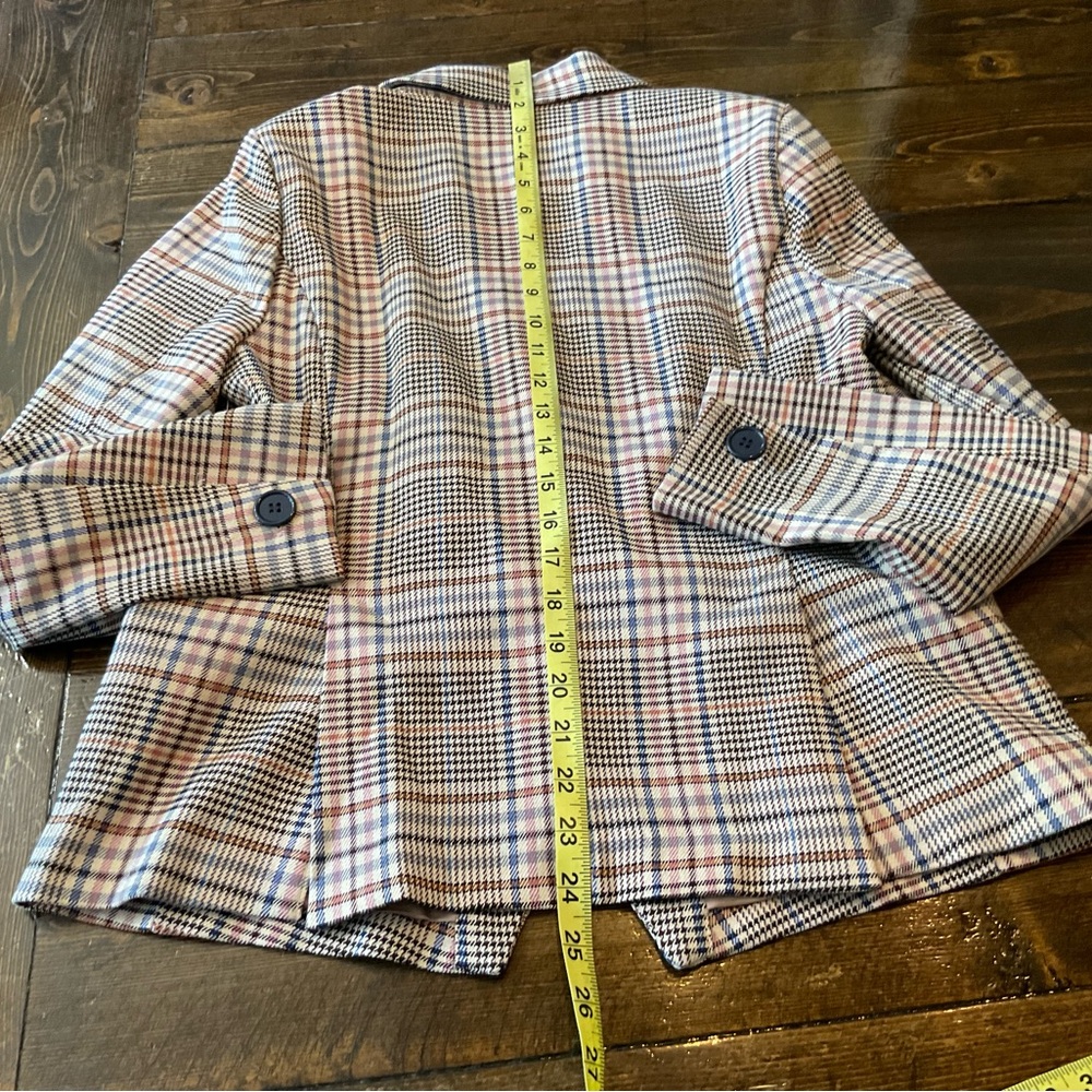Modcloth Tan and Brown Plaid Blazer - Picture 9 of 11